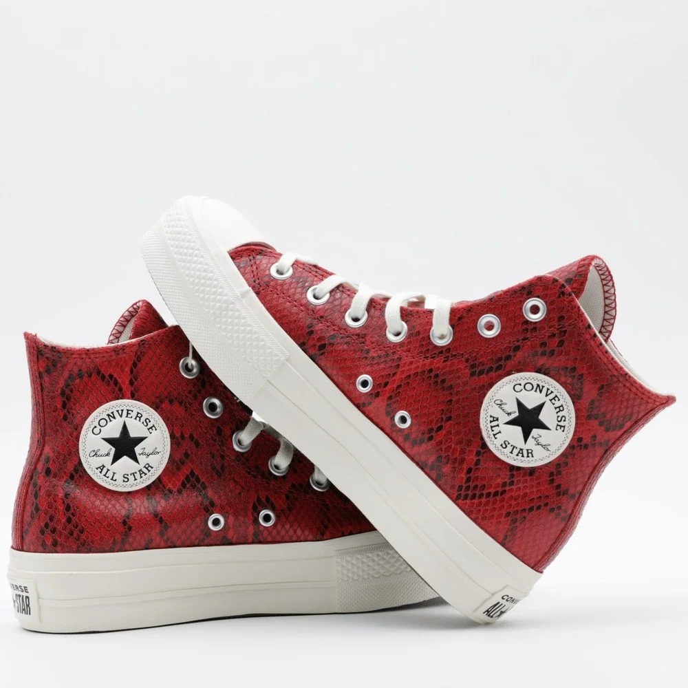 Converse Chuck‎ Taylor All Star Snakeskin Print Women's Shoes Red/Black Size 7.5 - Picture 9 of 11
